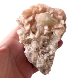 Smuk Zeolitklynge med Rosa og Grn Stilbit  11,5 x 8,5 x 4,2 cm, 315 g