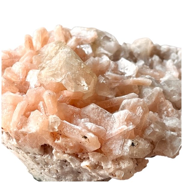 Smuk Zeolitklynge med Rosa og Grn Stilbit  11,5 x 8,5 x 4,2 cm, 315 g