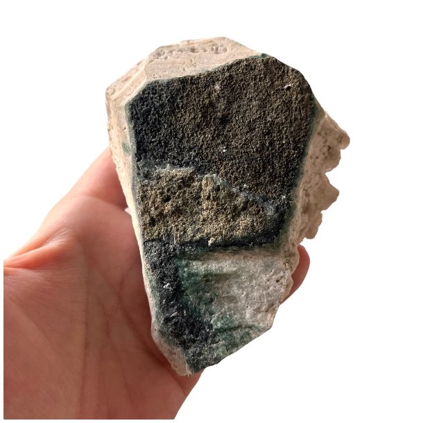 Smuk Zeolitklynge med Rosa og Grn Stilbit  11,5 x 8,5 x 4,2 cm, 315 g